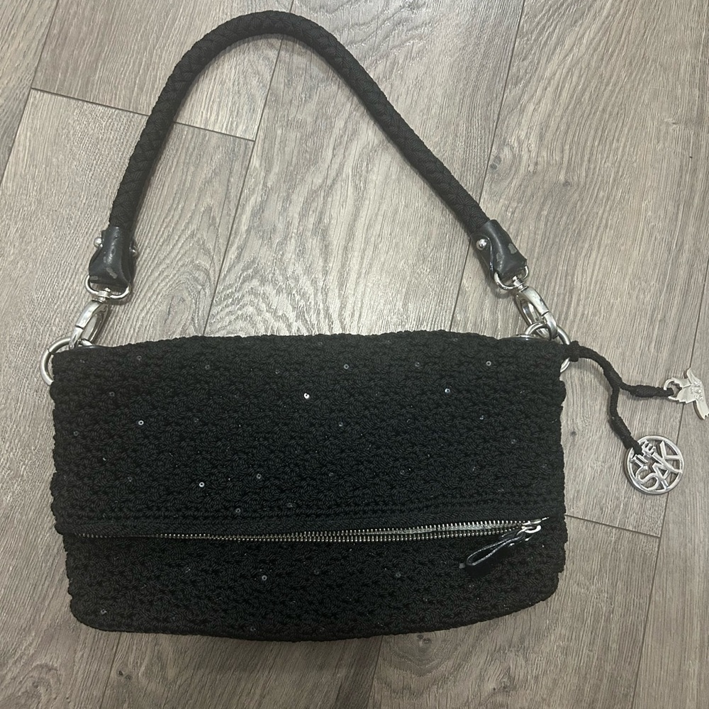 “The Sak” Crochet Shoulder Bag with Sequence